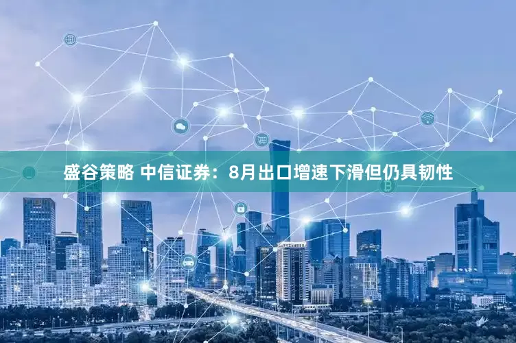 盛谷策略 中信证券：8月出口增速下滑但仍具韧性