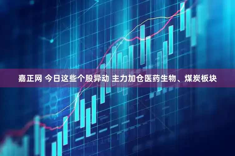 嘉正网 今日这些个股异动 主力加仓医药生物、煤炭板块